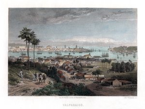 Valparaiso, Chile, 1840 av Edward Willmann