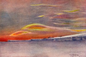 Iriserende skyer: Ser nordover fra Cape Evans, 1911, 1913