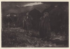 Illustrasjon for She Stoops to Conquer av Oliver Goldsmith (litho) av Edwin Austin (after) Abbey