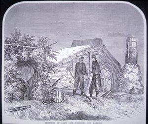 Sketcher of Army Life - Weighing Out Rations, fra 
