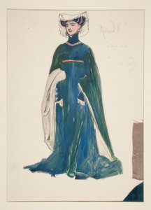 En dame, kostymeskisse for Henry Irving av Edwin Austin Abbey