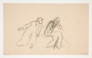Angelo og Isabella (studie for .1104) - Act II, Scene IV, Measure for Measure av Edwin Austin Abbey