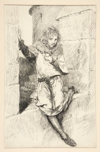 Arthur - akt IV, scene III, kong John av Edwin Austin Abbey