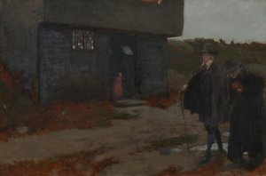 At the Cottage Door (New England Scene fra 1600-tallet) av Edwin Austin Abbey