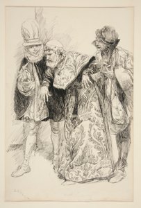 Baptista-protester, illustrasjon for akt I, Scene i, Taming of the Shrew av Edwin Austin Abbey