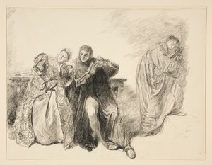 Bianca og Lucentio, fra akt III, Scene i, Taming of the Shrew av Edwin Austin Abbey