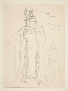 Bolingbroke (turneringsscene), kostymeskisse for Henry Irving av Edwin Austin Abbey