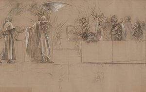 Komposisjonsstudie for av Edwin Austin Abbey