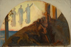 Compositional Study, for Science Revealing the Treasures of the Earth, Rotunda, Pennsylvania State Capitol, Harrisburg av Edwin Austin Abbey