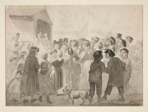 Publikumsscene av Edwin Austin Abbey