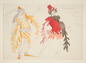 Dansere, kostymeskisse for Henry Irving av Edwin Austin Abbey