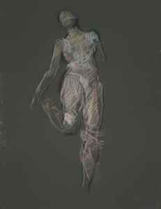 Tidlig figurstudie for av Edwin Austin Abbey