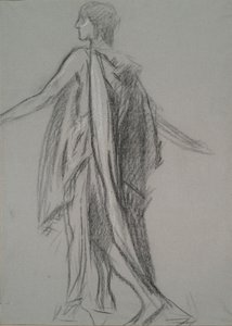 Tidlig figurstudie for av Edwin Austin Abbey