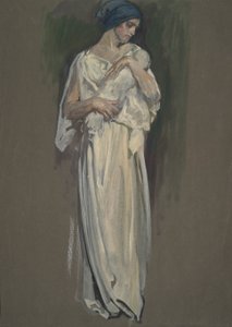 Tidlig studie for av Edwin Austin Abbey