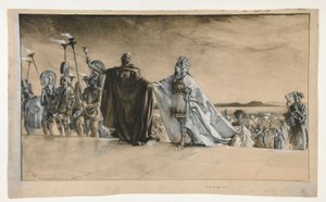 Gå inn i Thesevs, illustrasjon for 1. akt, scene i, midtsommernatt av Edwin Austin Abbey