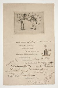 Etsning av E.A. Abbey: The Kinsmen - (illustrasjon til et fransk vers) av Edwin Austin Abbey