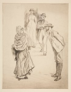 Figur Scene, studie for av Edwin Austin Abbey