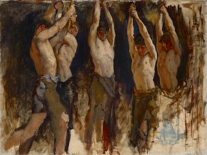 Figurstudie, for The Spirit of Vulcan, Genius of the Workers in Iron and Steel, Rotunda, Pennsylvania State Capitol, Harrisburg av Edwin Austin Abbey
