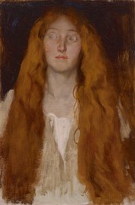 Figurstudie av Ophelia, for The Play Scene, Hamlet, Act III, Scene II av Edwin Austin Abbey