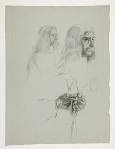 Figurstudier for et av veggmaleriene fra The Quest of the Holy Grail (en serie på femten malerier for Boston Public Library, fullført i 1901) av Edwin Austin Abbey