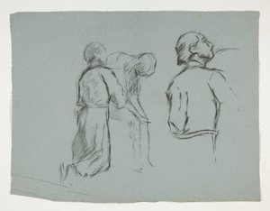 Figurstudier for Knighting of Sir Galahad, fra The Quest of the Holy Grail (en serie på femten malerier for Boston Public Library, fullført i 1901) av Edwin Austin Abbey