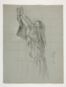 Figurstudie for kong Arthur av Edwin Austin Abbey