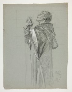Figurstudie for kong Arthur av Edwin Austin Abbey