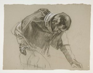 Figurstudie for kong Arthur av Edwin Austin Abbey