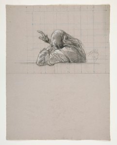 Figurstudie for kong Arthur av Edwin Austin Abbey