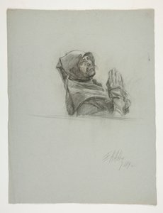 Figurstudie for kong Arthur av Edwin Austin Abbey