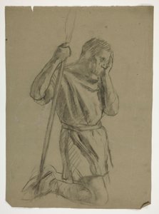Figurstudie for kong Arthur av Edwin Austin Abbey