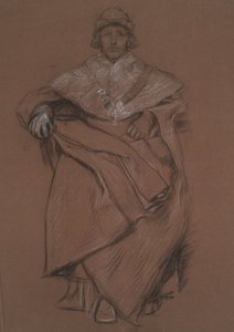Figurstudie for The Royal Exchange av Edwin Austin Abbey