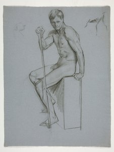 Figurstudie for The Spirit of Vulcan, Genius of the Workers in Iron and Steel, capitol rotunda, Harrisburg, Pennsylvania av Edwin Austin Abbey