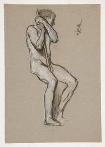 Figurstudie for The Spirit of Vulcan, Genius of the Workers in Iron and Steel, capitol rotunda, Harrisburg, Pennsylvania av Edwin Austin Abbey