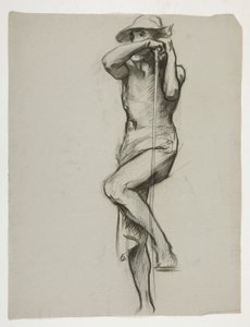 Figurstudie for The Spirit of Vulcan, Genius of the Workers in Iron and Steel, capitol rotunda, Harrisburg, Pennsylvania av Edwin Austin Abbey