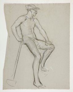 Figurstudie for The Spirit of Vulcan, Genius of the Workers in Iron and Steel, capitol rotunda, Harrisburg, Pennsylvania av Edwin Austin Abbey
