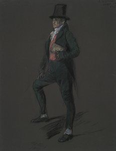 Figurstudie for figur av Dr. Casper Wistal i av Edwin Austin Abbey