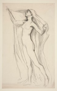 Figurstudie for veggmaleri ved State Capitol-bygningen i Harrisburg, Pennsylvania, 1902-1911 (fullført av John Singer Sargent) av Edwin Austin Abbey