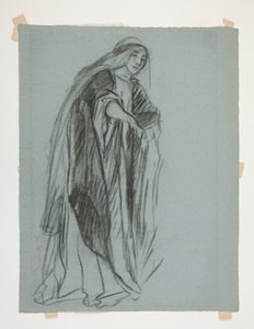 Figurstudie for Castle of the Maidens(?), fra The Quest of the Holy Grail (en serie på femten malerier for Boston Public Library, fullført i 1901) av Edwin Austin Abbey