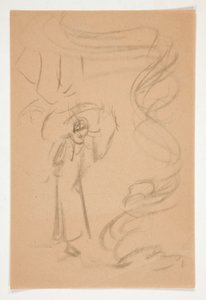 Figurstudie, muligens for Prospero i av Edwin Austin Abbey