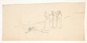 Figurer, skisse for et uidentifisert Shakespeare-skuespill av Edwin Austin Abbey