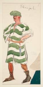 Fiskehandler, kostymeskisse for Henry Irving av Edwin Austin Abbey