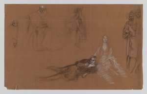 Hamlet - tegneserier for maleriet. Akt II, scene 2 av Edwin Austin Abbey