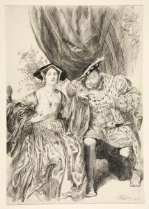 Henry og Anne Boleyn. Kong Henrik: av Edwin Austin Abbey