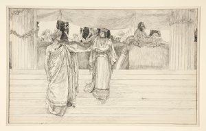 Hermine ber Polixenes - Act I, Scene II, The Winter av Edwin Austin Abbey
