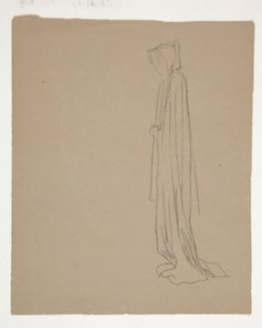 Hettefigur (recto); Studie av en mannsfigur (verso) av Edwin Austin Abbey