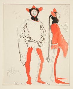 Jesters, kostymeskisse for Henry Irving av Edwin Austin Abbey