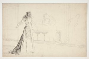 Juliet in hall, fra Romeo og Julie av Edwin Austin Abbey
