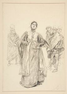 Katharina, illustrasjon for akt I, Scene i, Taming of the Shrew av Edwin Austin Abbey