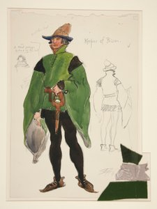 Keeper of Prison, kostymeskisse for Henry Irving av Edwin Austin Abbey